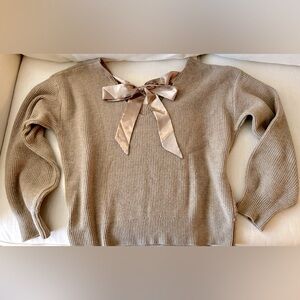 V-neck Bow Back Sweater